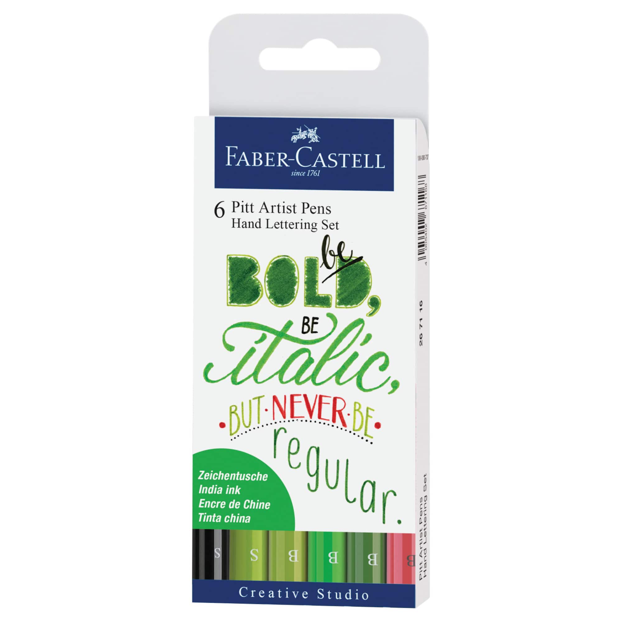 Faber-Castell® PITT® 6 Color Artist Pens Hand Lettering Wallet Set II